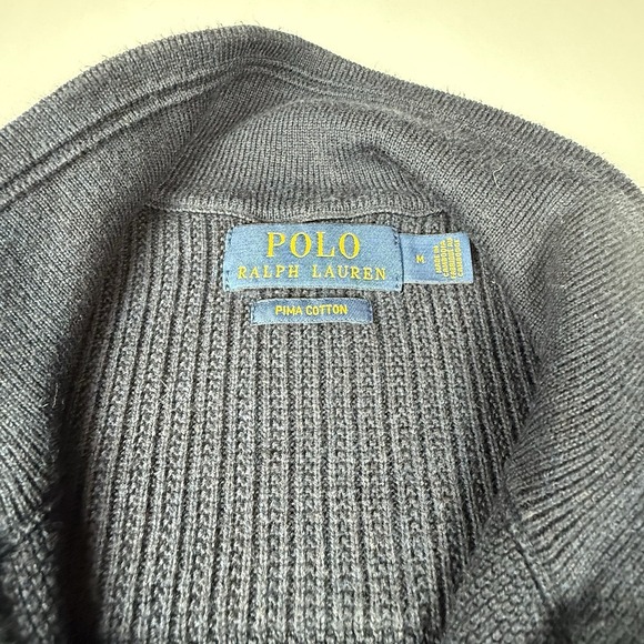 Polo Ralph Lauren Sweater Mens M Full Zip Ribbed Estate Cardigan Jacket Preppy - Picture 3 of 9